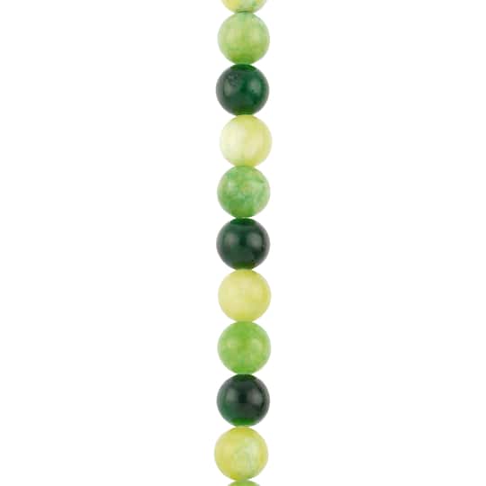 12 Pack: Green Dyed Quartz Round Beads, 8mm by Bead Landing™